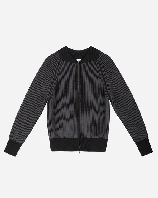 Knitwear GreyBlack Zip-Up Sweater